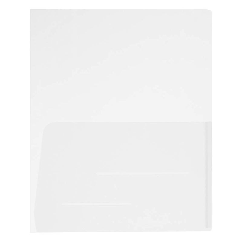 JAM Paper مجلدات تقديم بلاستيكية خفيفة الوزن ومرنة بجيبَين من JAM PAPER - شفاف - 12/عبوة - Image 4